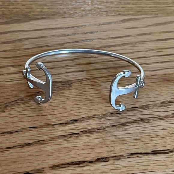 Stainless Steel Adjustable Anchor Cuff Bangle Bracelet - Picture 3 of 5